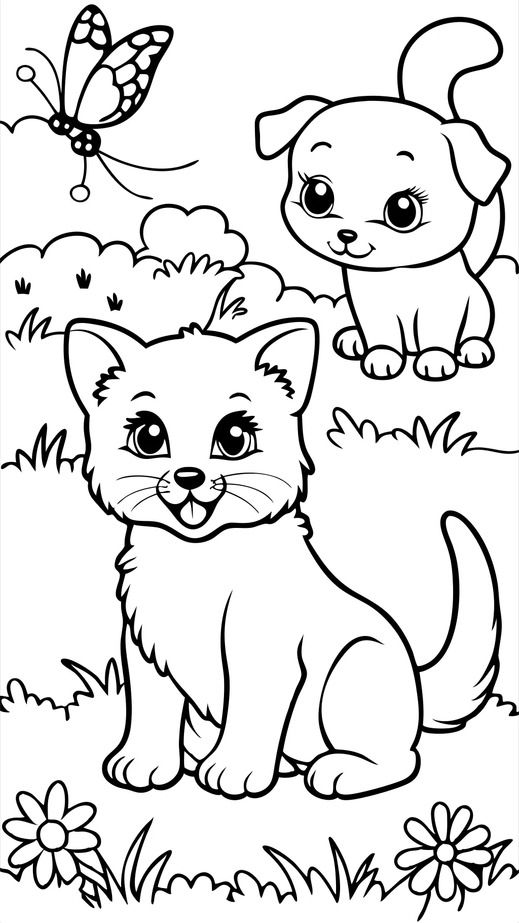 coloriages de chat de chiot